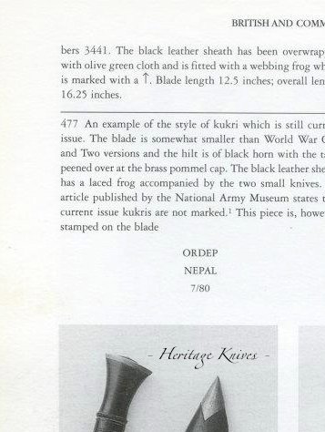 Heritage Knives Nepal, Kilatools, Kukri Khukuri History and Heritage RON FLOOK, book British and Commonwealth Military Knives. Gurkhas Indian and allied troops WW1, WW2, Military Issue, combat knife. MARK 5 BSI, Current British Gurkha Issue. 
